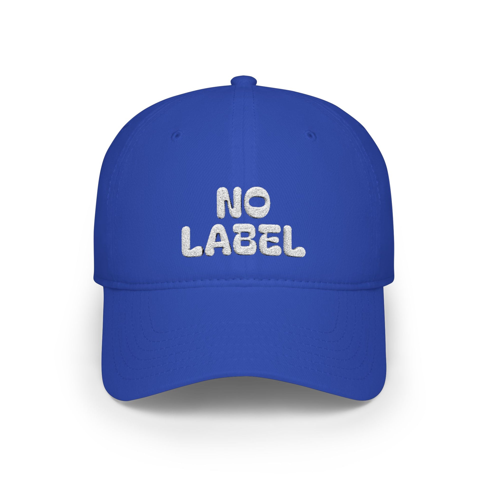 No Label Baseball Cap White Embroidery Printify