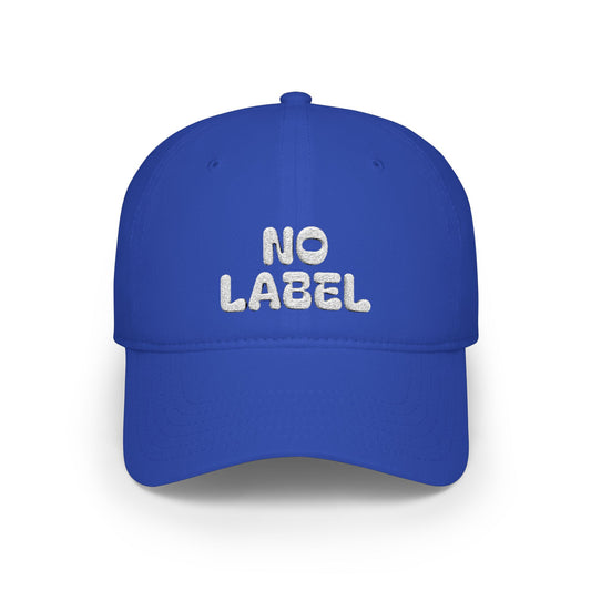 No Label Baseball Cap White Embroidery Printify