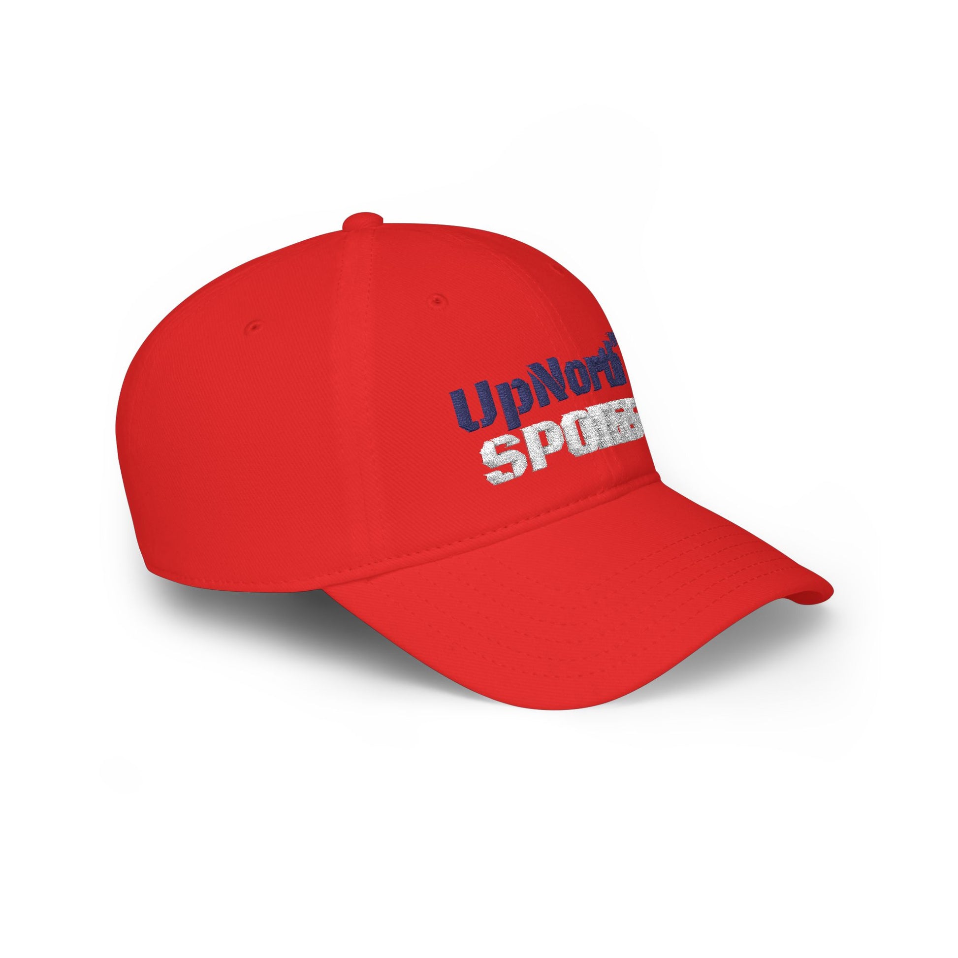 Red UpNorthSPORTS Navy White Baseball Cap right side - UpNorth SPORTS