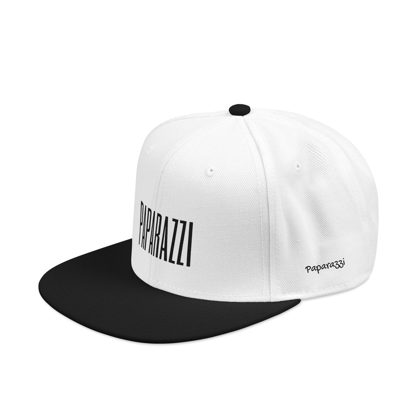 White Paparazzi Black Flat Visor Cap left side - Paparazzi Original