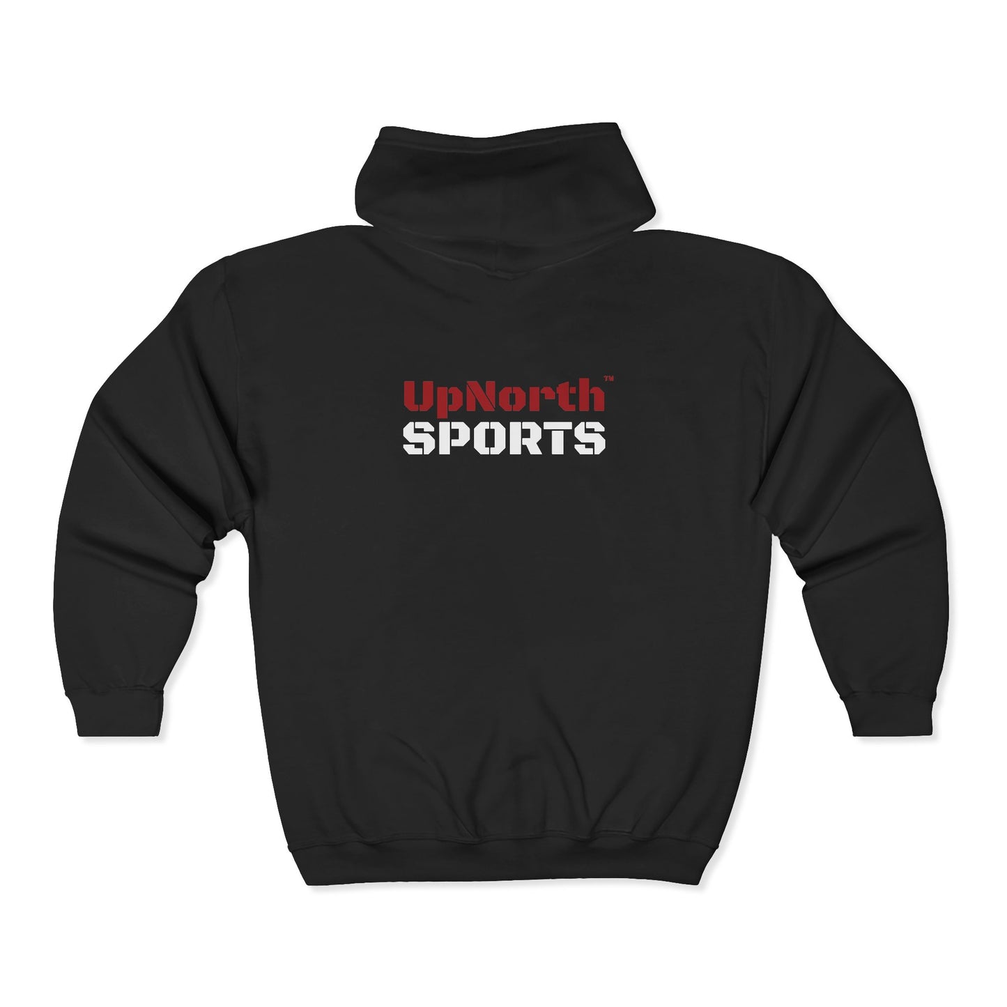 UpNorth Sports Black Full Zip Hoodie backside - UpNorth SPORTS