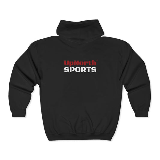 UpNorth Sports Black Full Zip Hoodie backside - UpNorth SPORTS