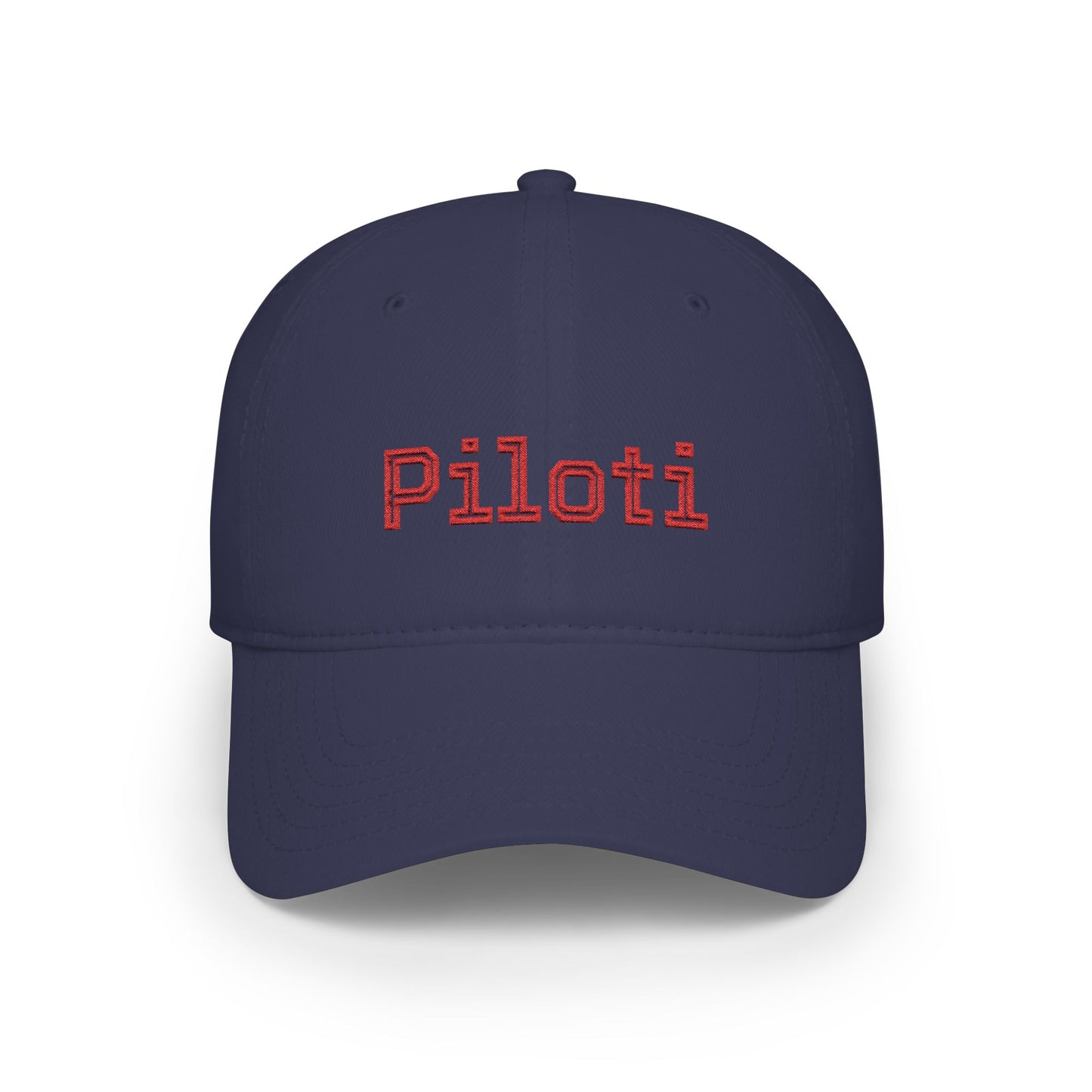 Piloti Baseball Cap Embroidered with Red Printify