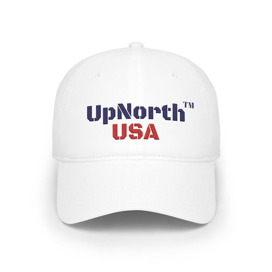 White UpNorth USA Baseball Cap Printify