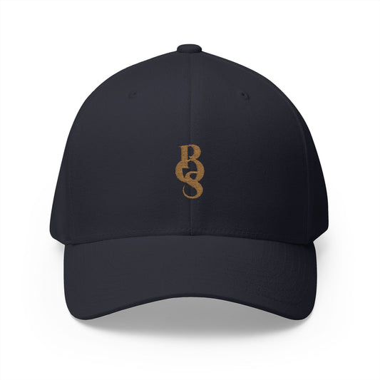 Dark Navy POS Old Gold Closed Back Cap front - Paparazzi Original