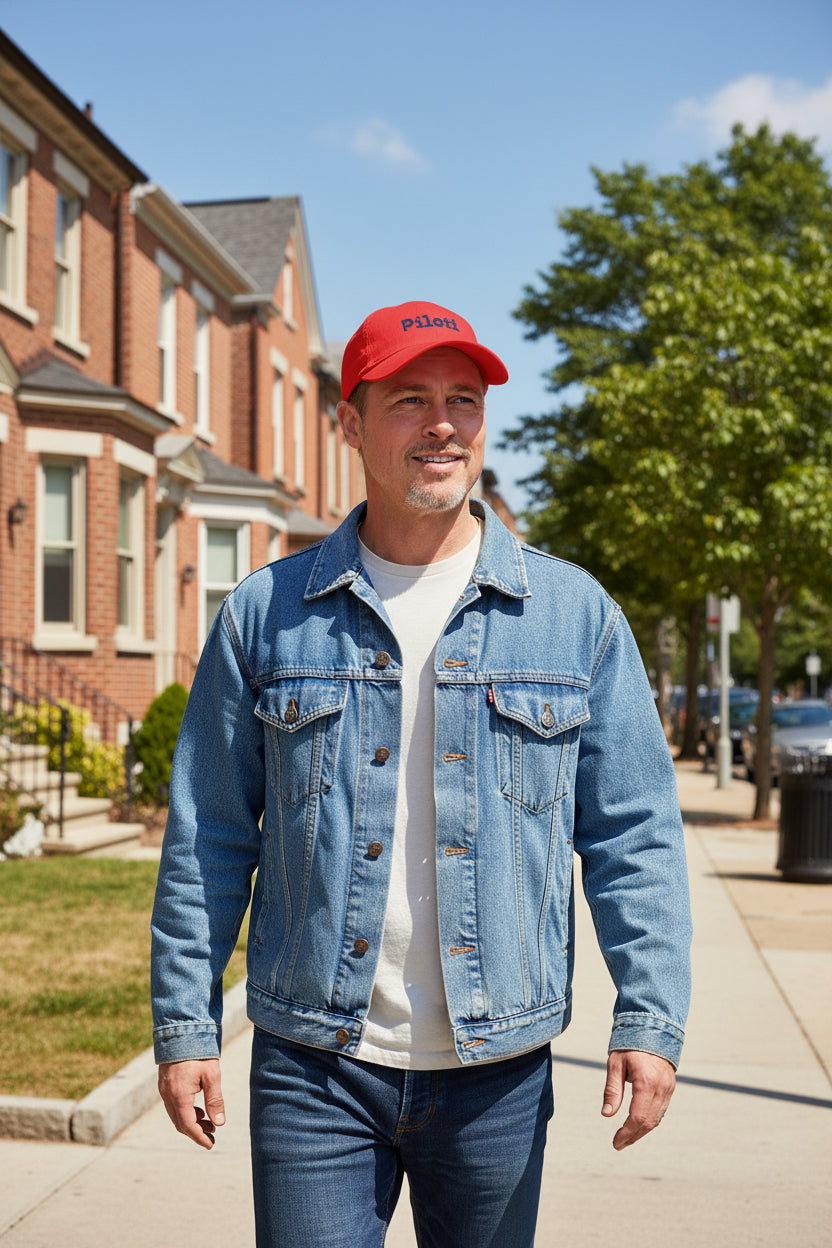 Piloti Baseball Cap Embroidered with Navy Printify