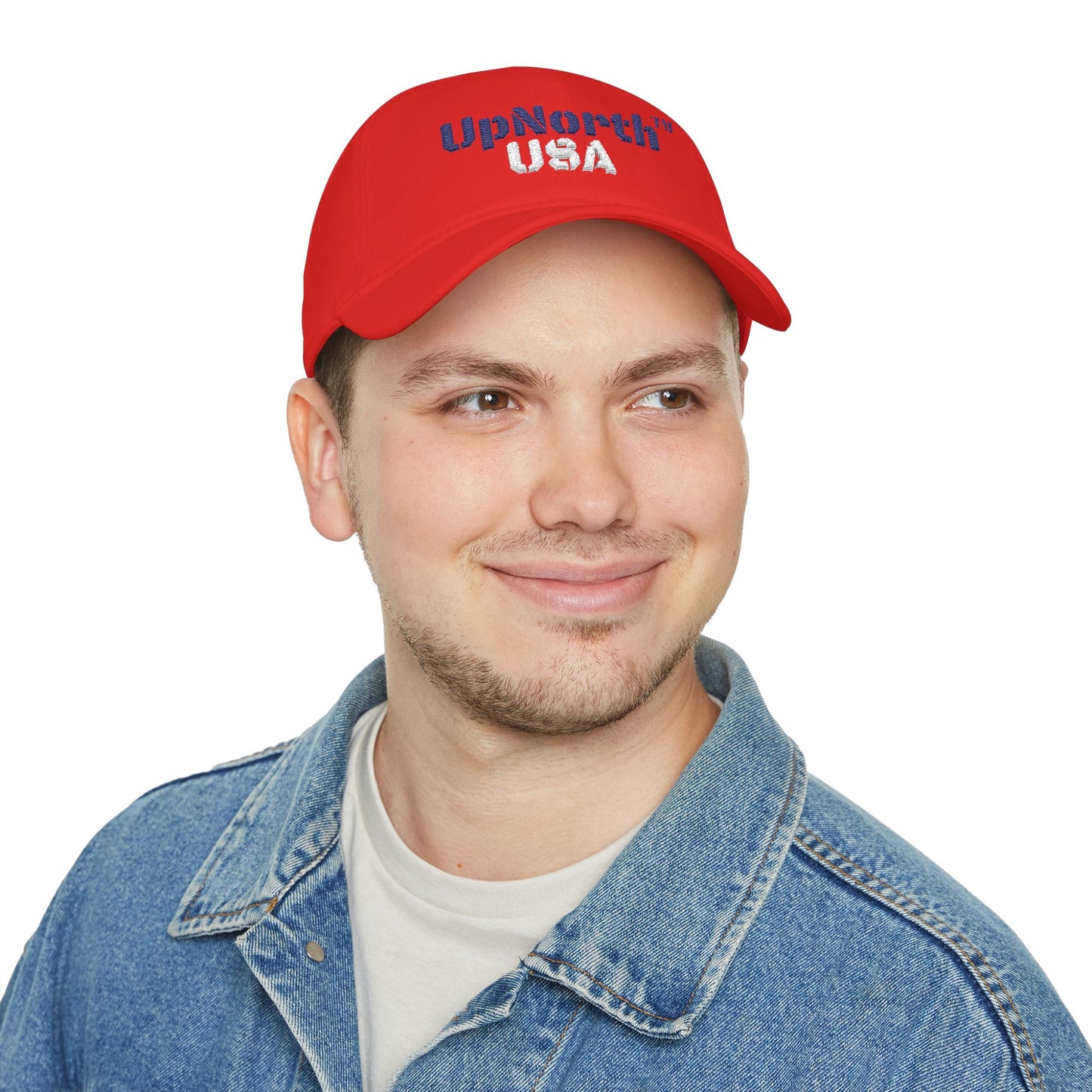 Red UpNorth USA Baseball Cap Printify