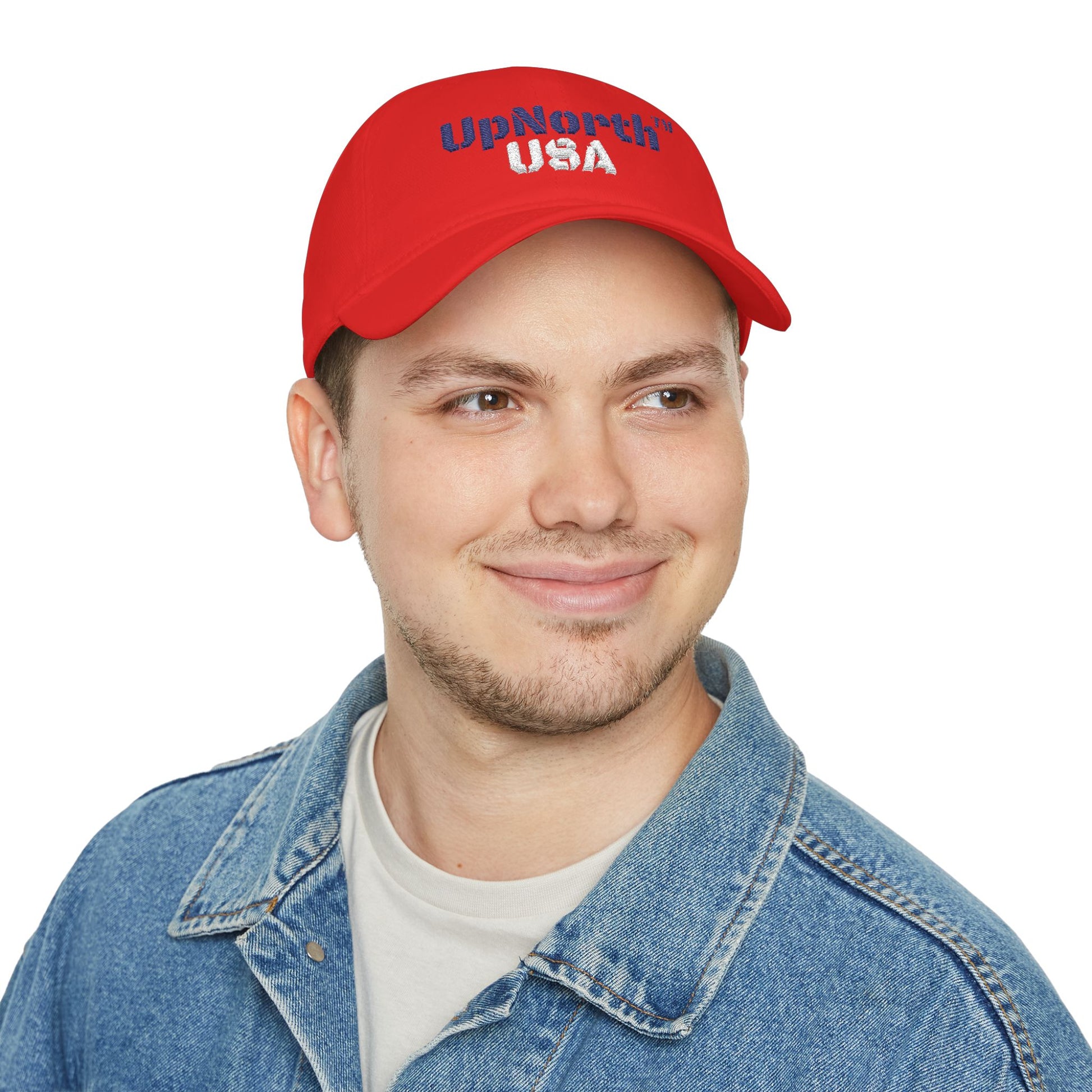 Red UpNorth USA Baseball Cap Printify