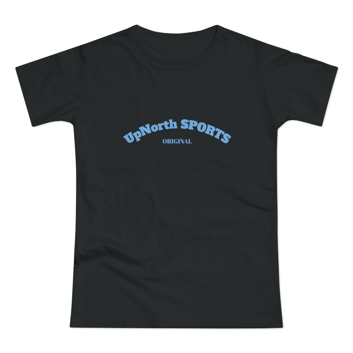 Women Black T-Shirt Light Blue front - UpNorth SPORTS
