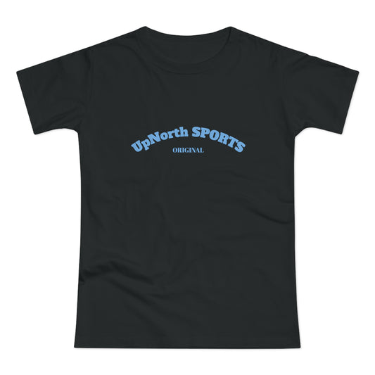 Women Black T-Shirt Light Blue front - UpNorth SPORTS