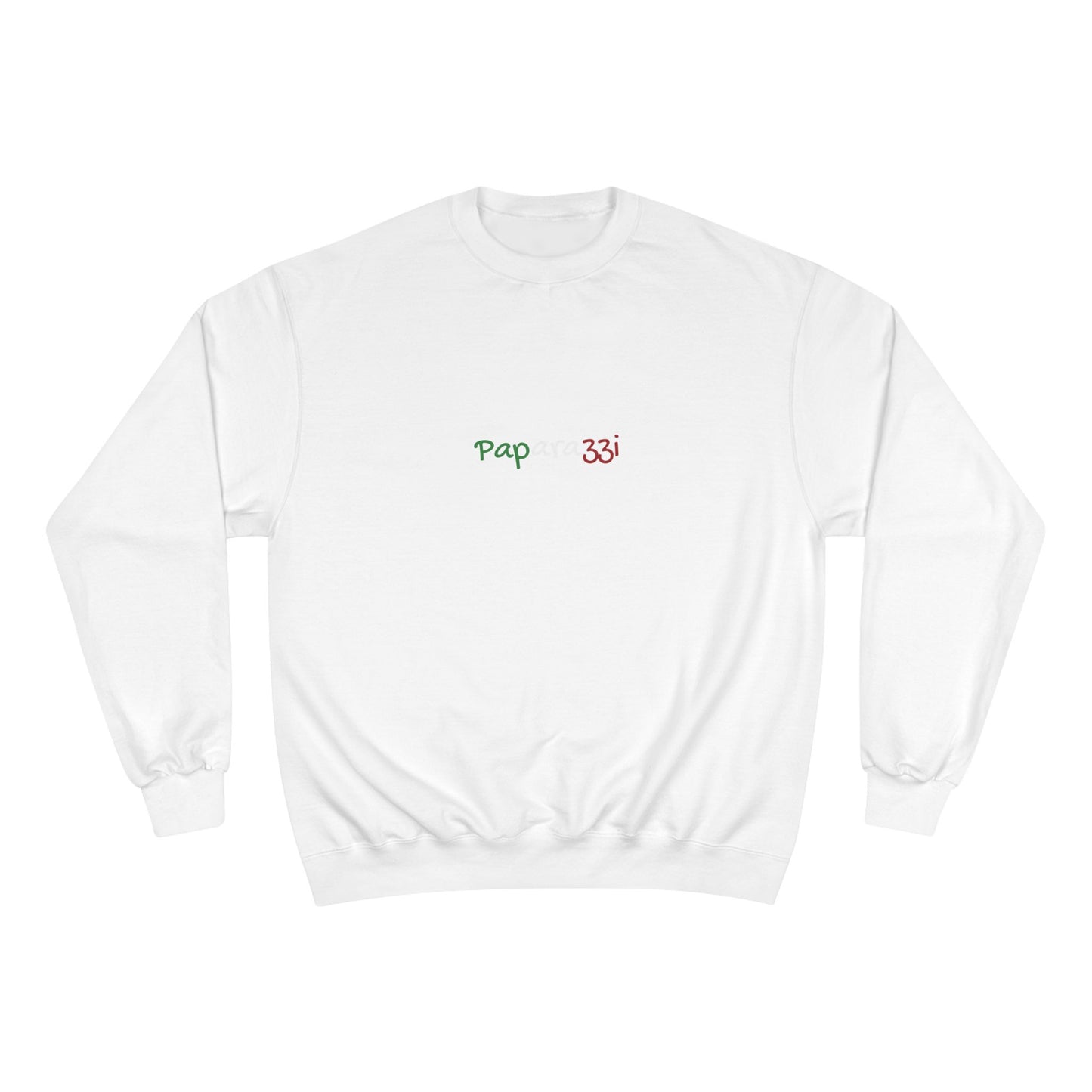 White Multicolor Tricolore Paparazzi Champion Sweatshirt front - Paparazzi Original