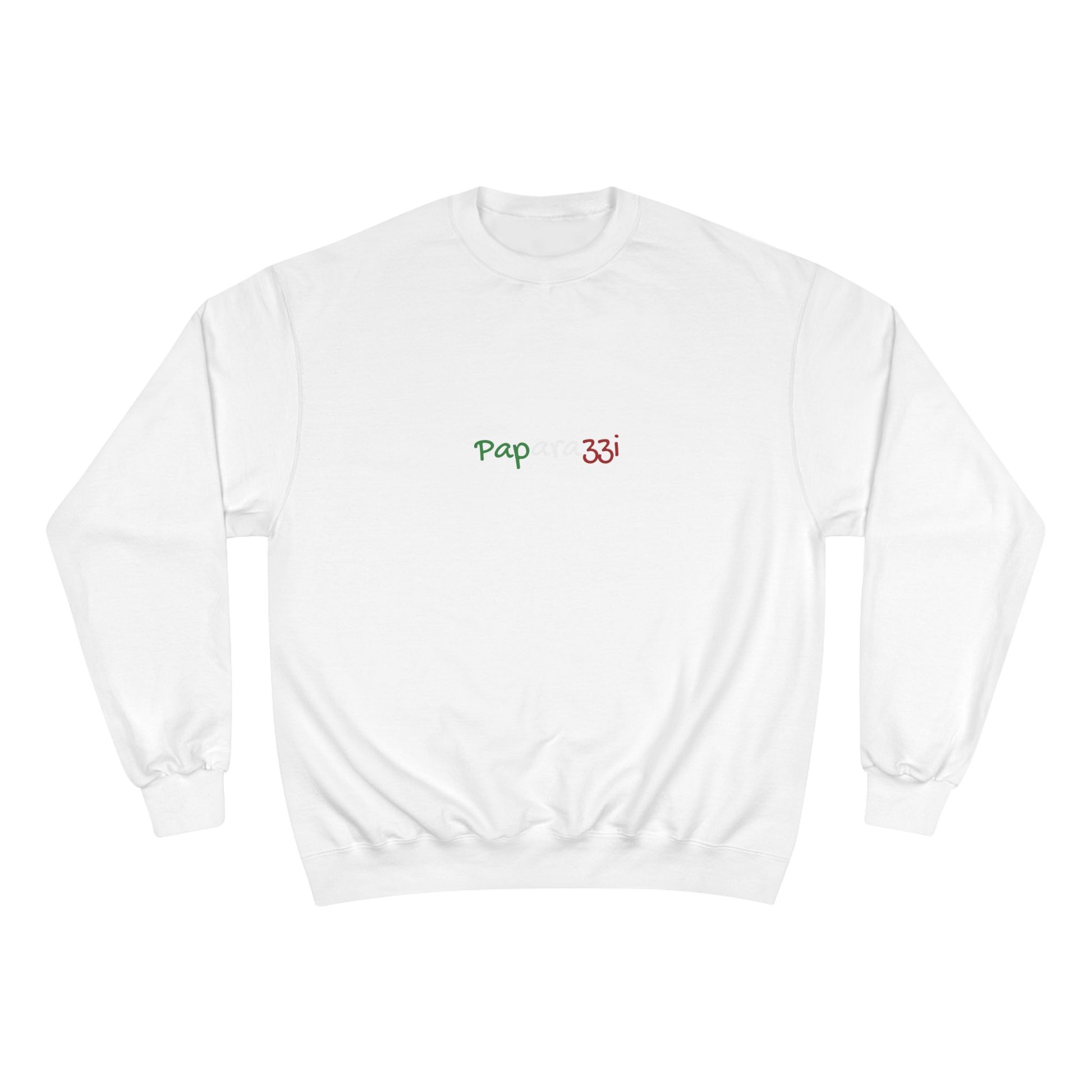 White Multicolor Tricolore Paparazzi Champion Sweatshirt front - Paparazzi Original
