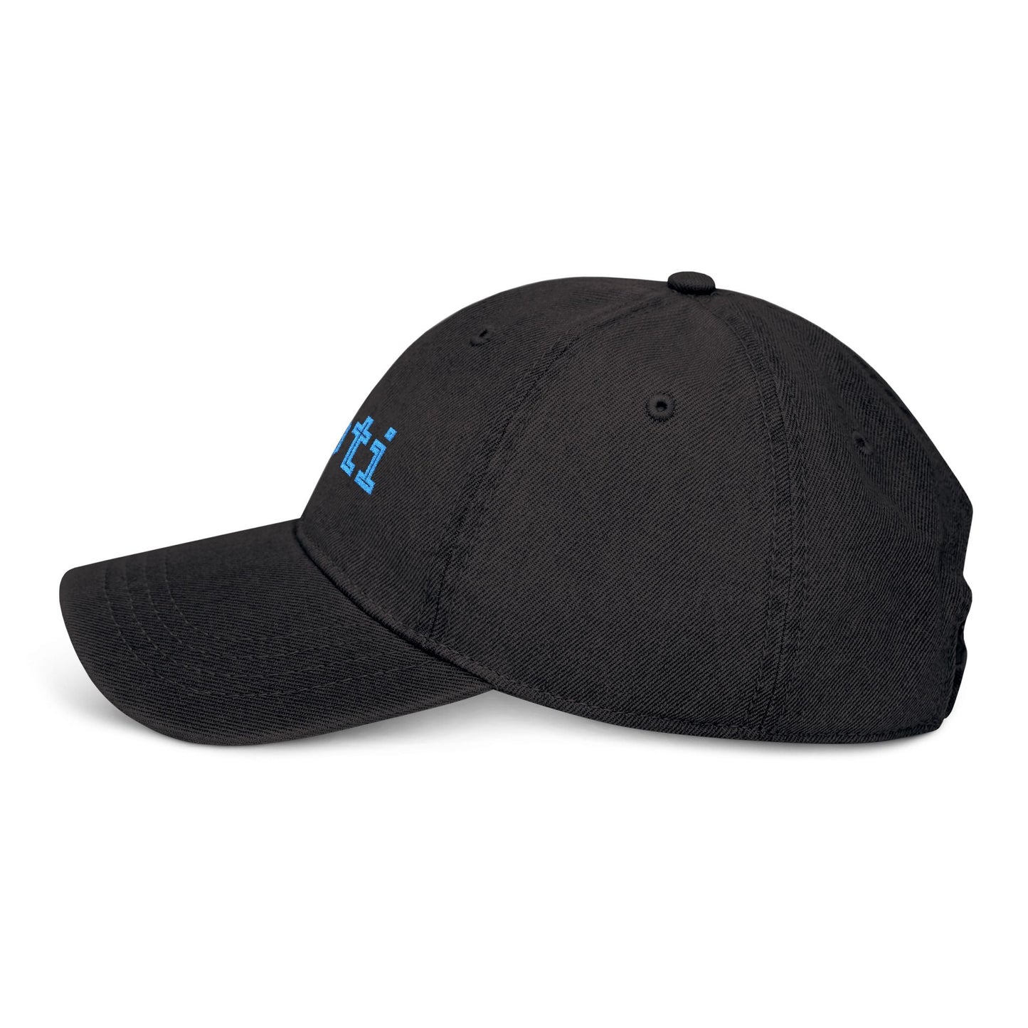 Denim Baseball Cap Piloti in black Printify