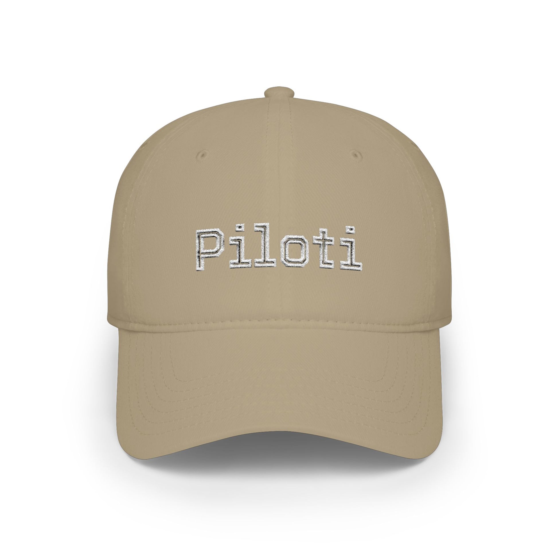 Piloti Baseball Cap Embroidered with White Printify