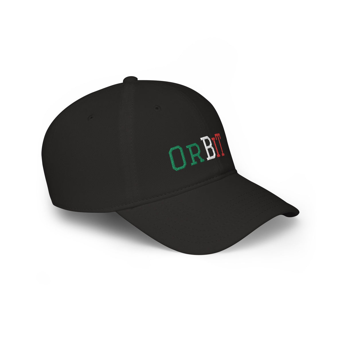 Black Orbit Baseball Cap with tricolore embroidery right side - UpNorth SPORTS