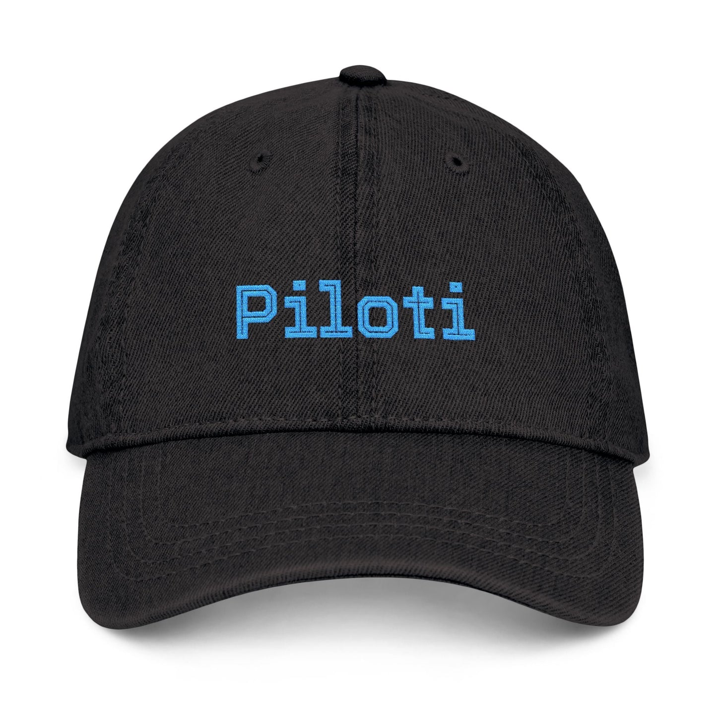 Denim Baseball Cap Piloti in black Printify