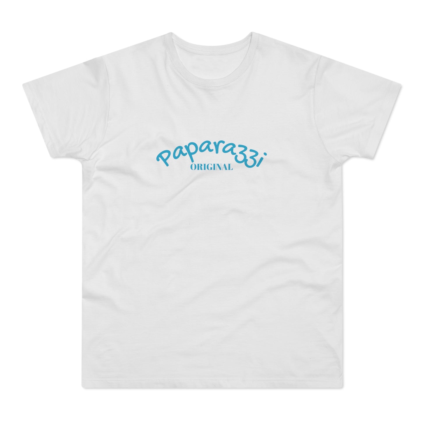 Paparazzi Men T-shirt white with turquoise