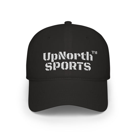 Black UpNorth Sports White Baseball Cap Printify