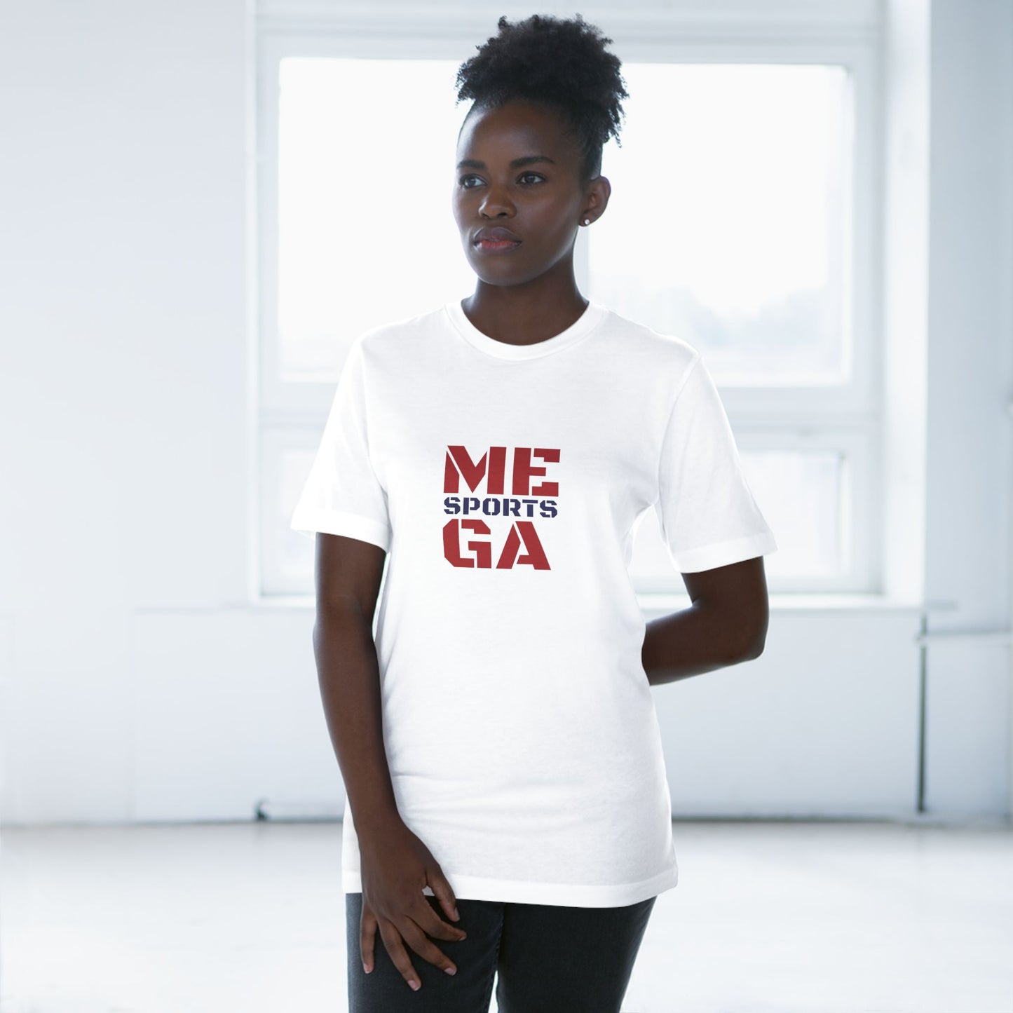 Deluxe White Red MEGASports T-shirt Printify
