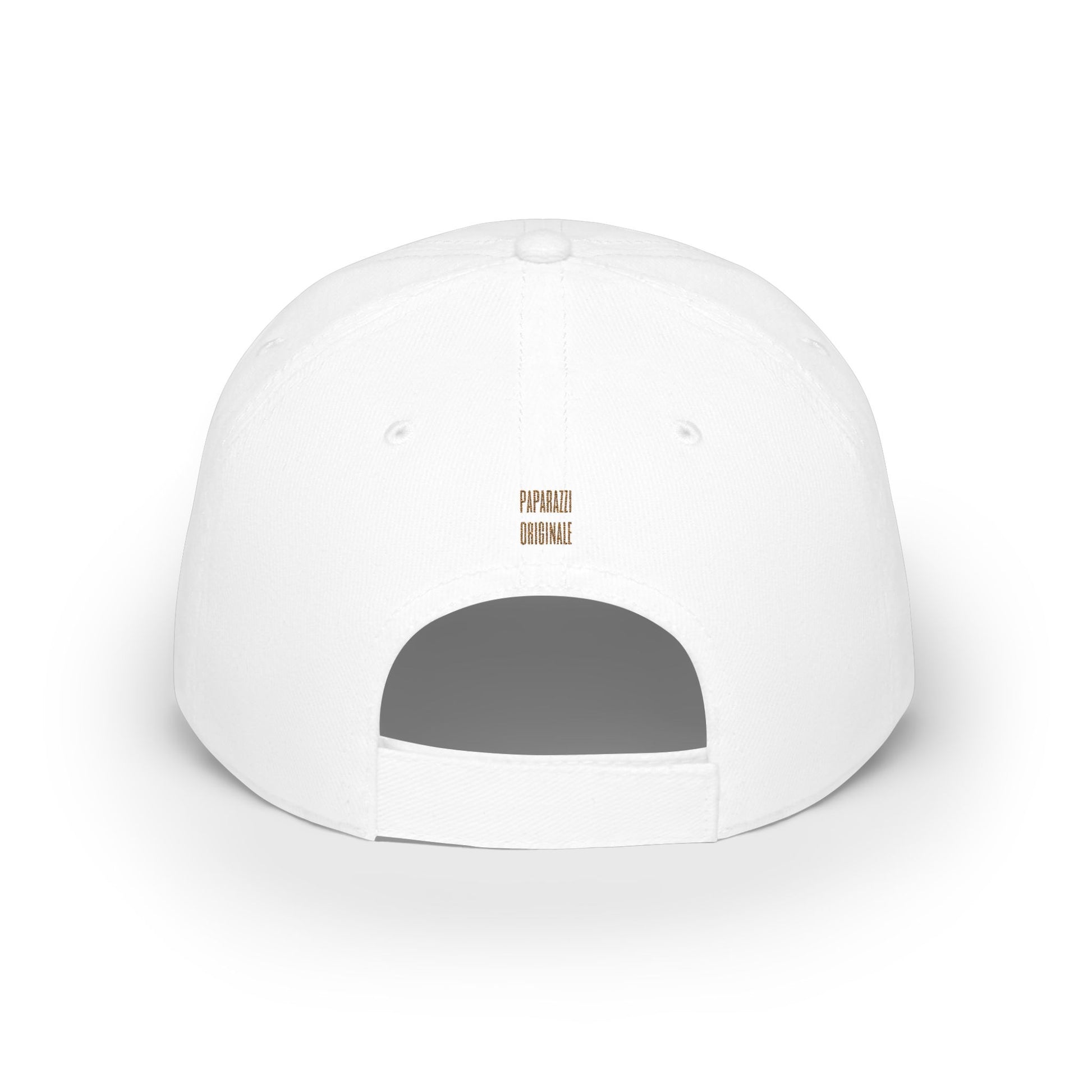 White Paparazzi Silhouette Old Gold Baseball Cap backside - Paparazzi Original