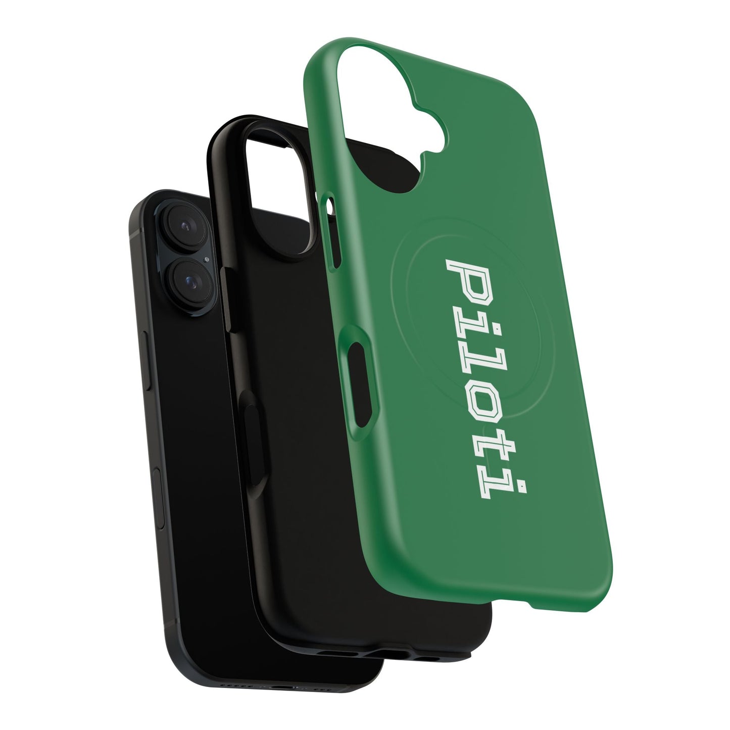 Tough Magnetic iPhone Cases Piloti in dark green Printify