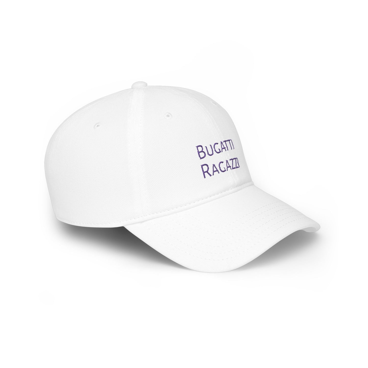 White Bugatti Ragazzi Purple Baseball Cap right side - UpNorth SPORTS