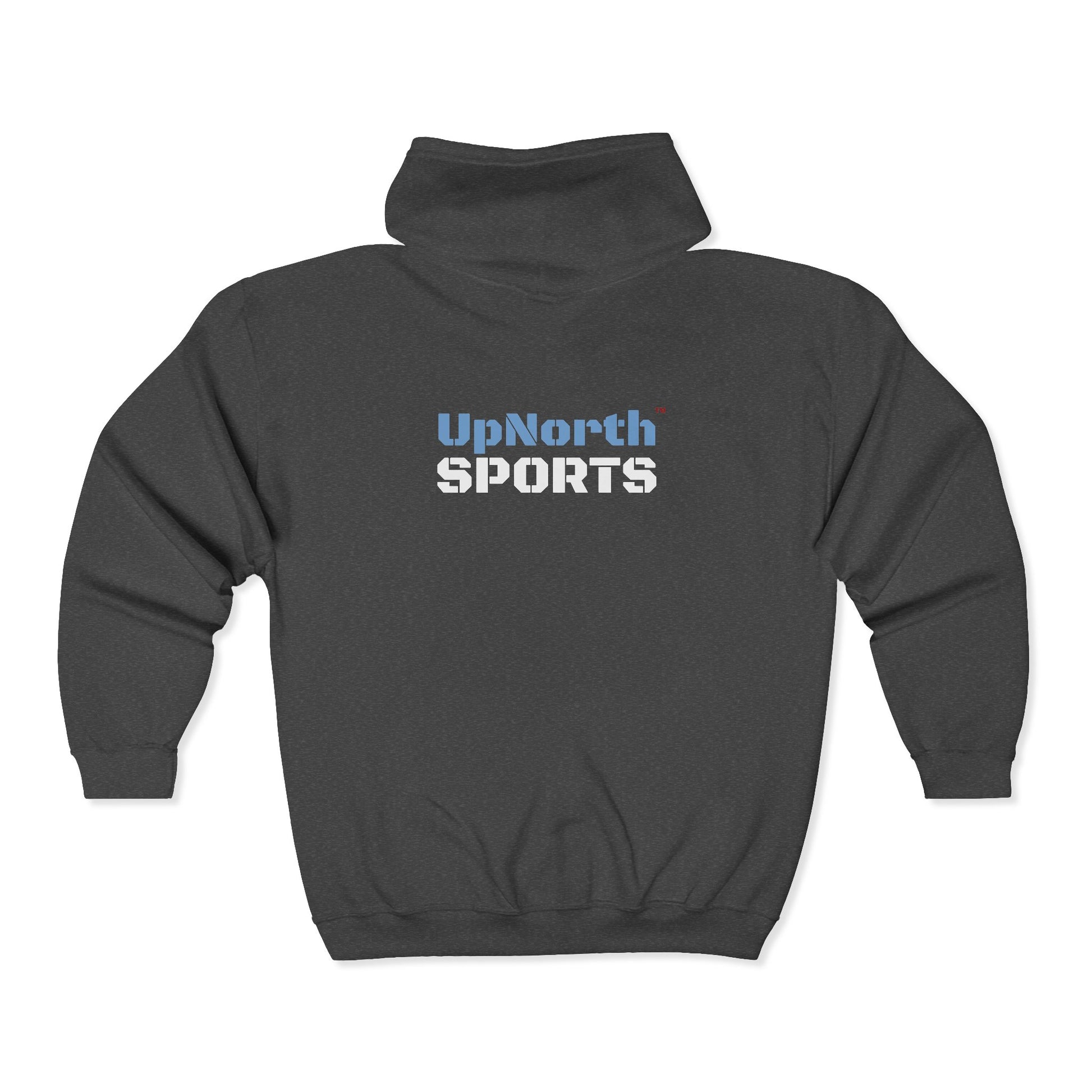 UpNorth Sports Heather Full Zip Hoodie backside - UpNorth SPORTS