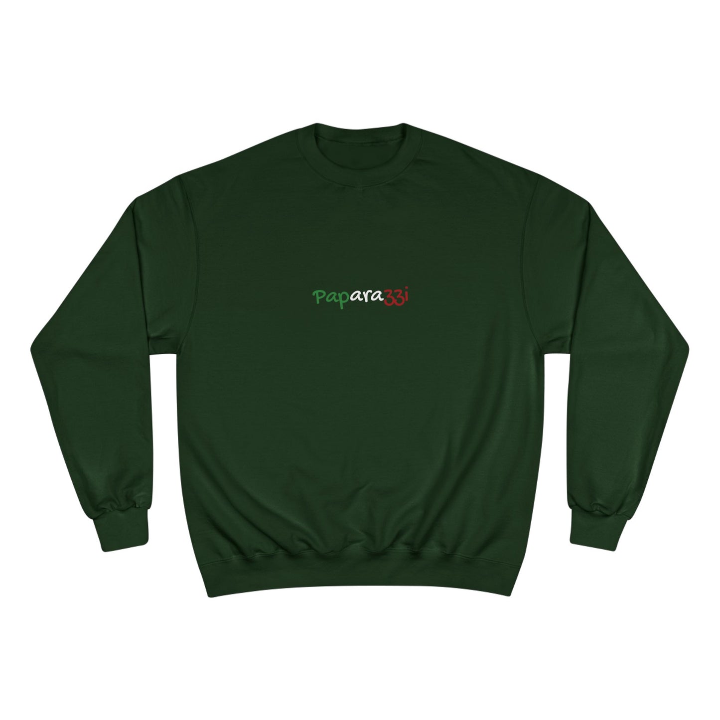 Dark Green Multicolor Tricolore Paparazzi Champion Sweatshirt front - Paparazzi Original
