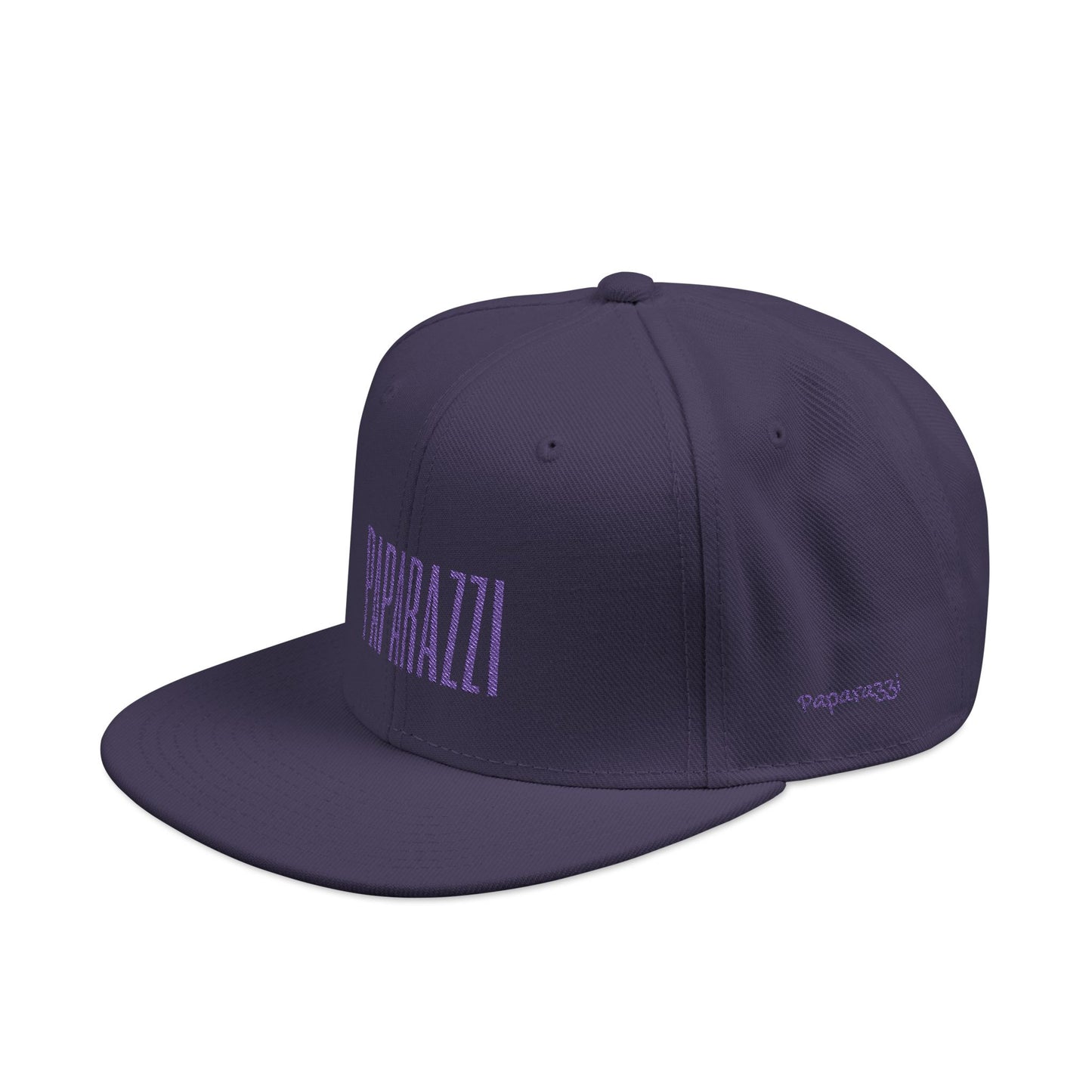 Dark Navy Paparazzi Purple Flat Visor Cap left side - Paparazzi Original