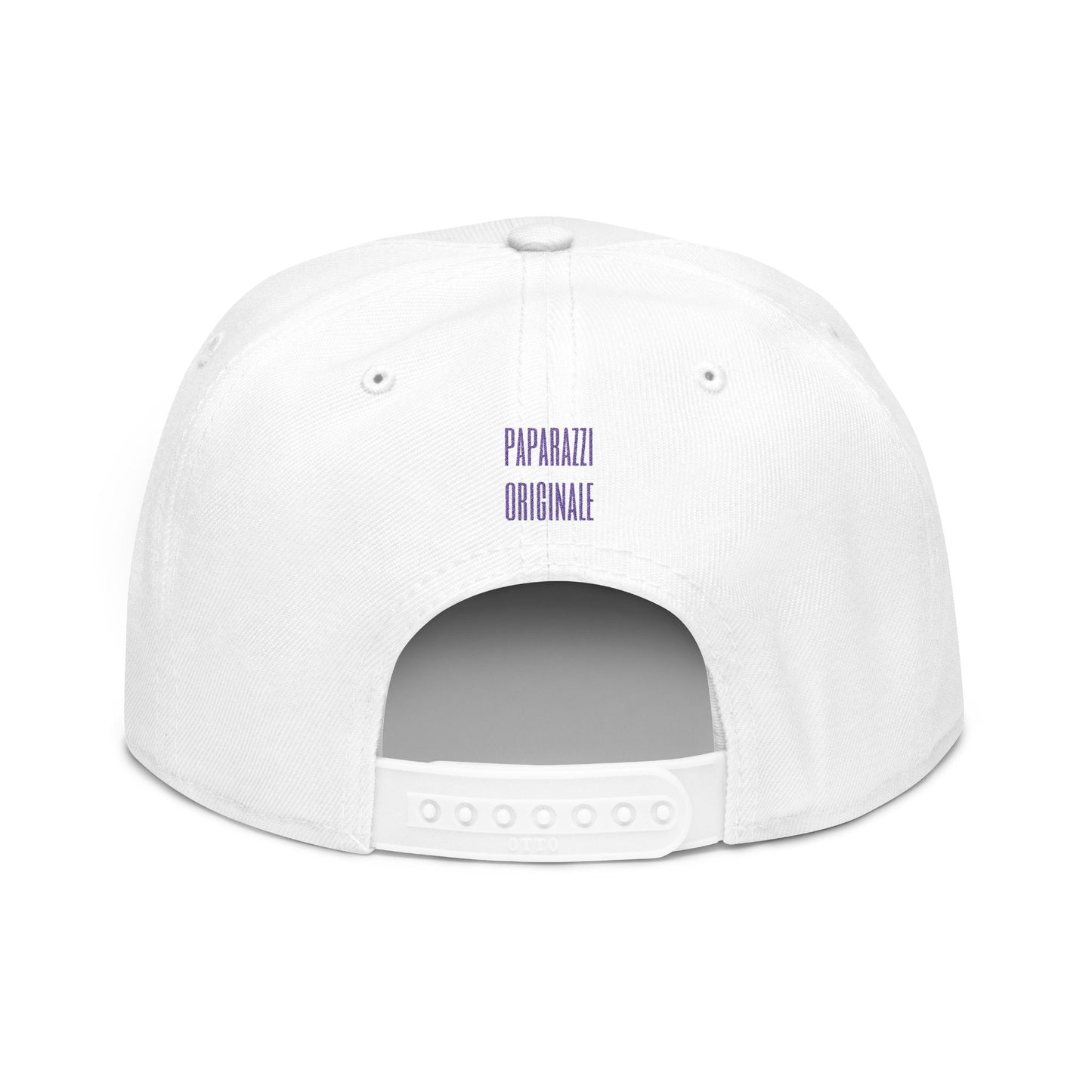 White Paparazzi Purple Flat Visor Cap backside - Paparazzi Original