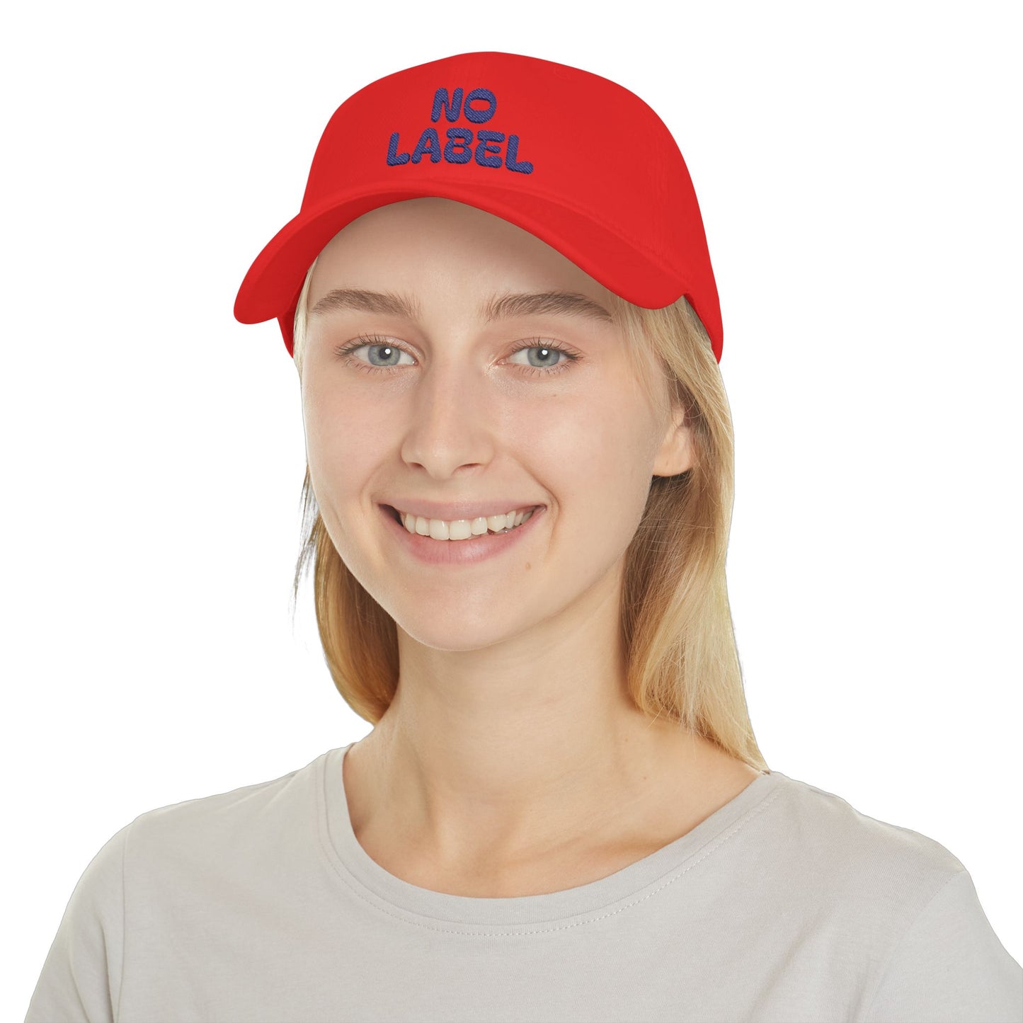 No Label Baseball Cap Navy Embroidery Printify