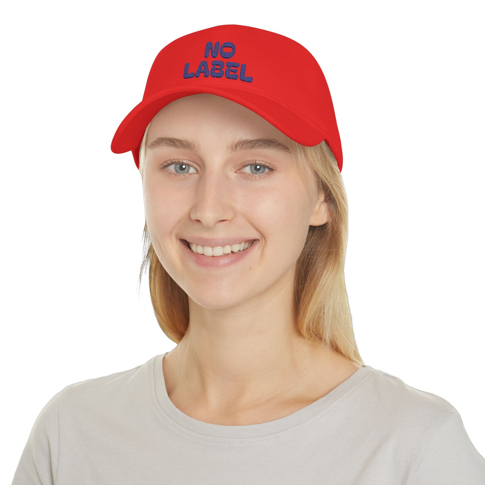 No Label Baseball Cap Navy Embroidery Printify