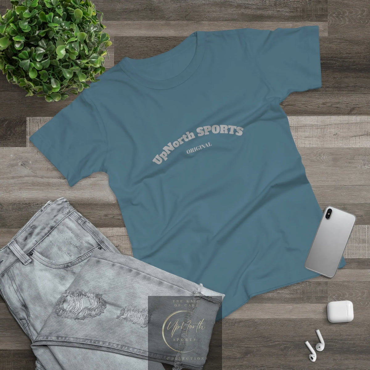 Women T-Shirt stone blue with light grey front - UpNorth SPORTS