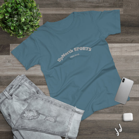 Women T-Shirt stone blue with light grey