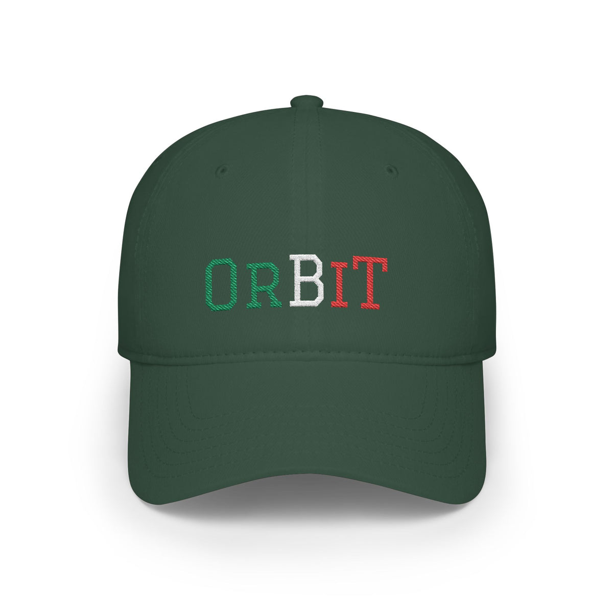 Dark Green Orbit Baseball Cap with tricolore embroidery front - UpNorth SPORTS