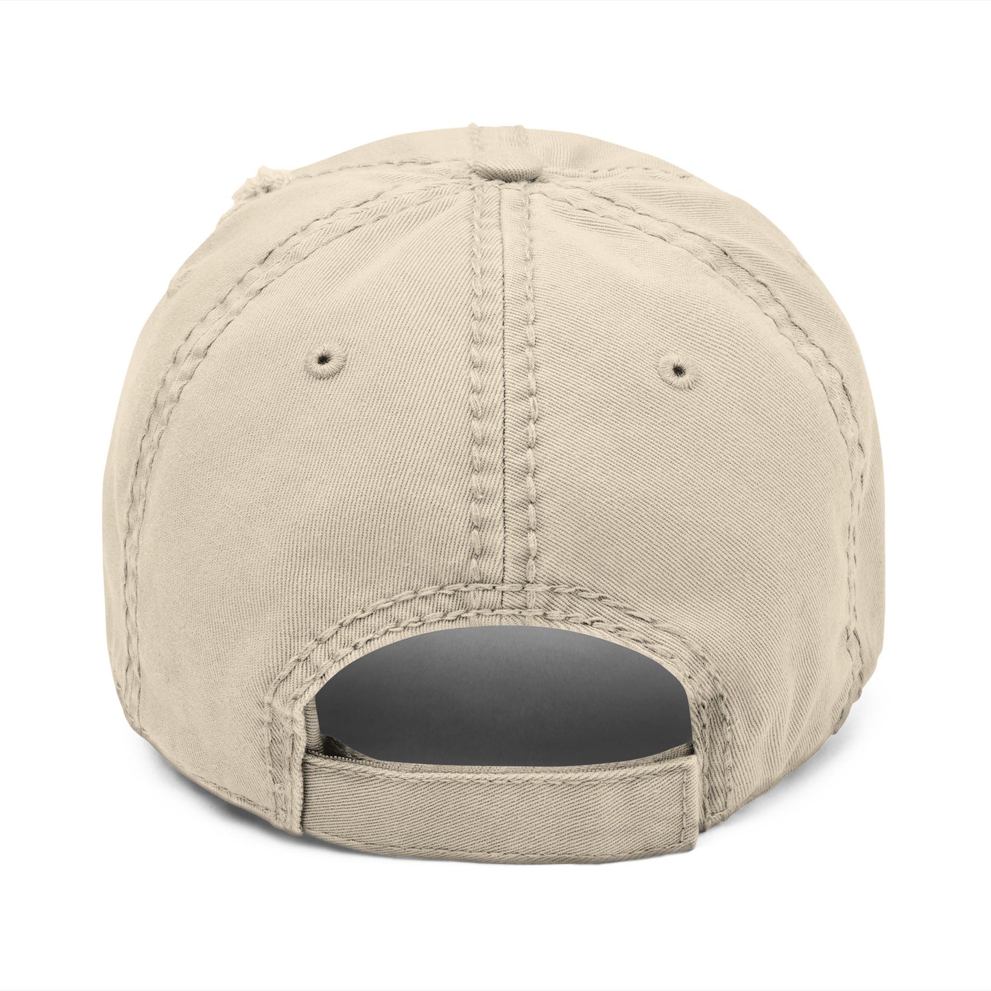 Distressed Baseball Cap Paparazzi Embroidery khaki with brown