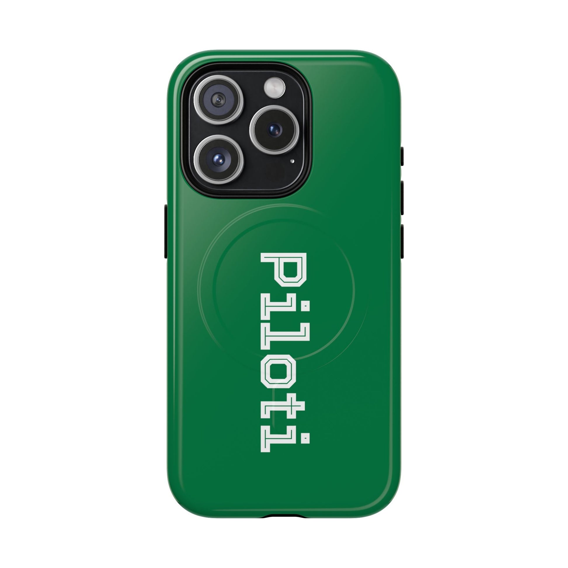 Tough Magnetic iPhone Cases Piloti in dark green Printify