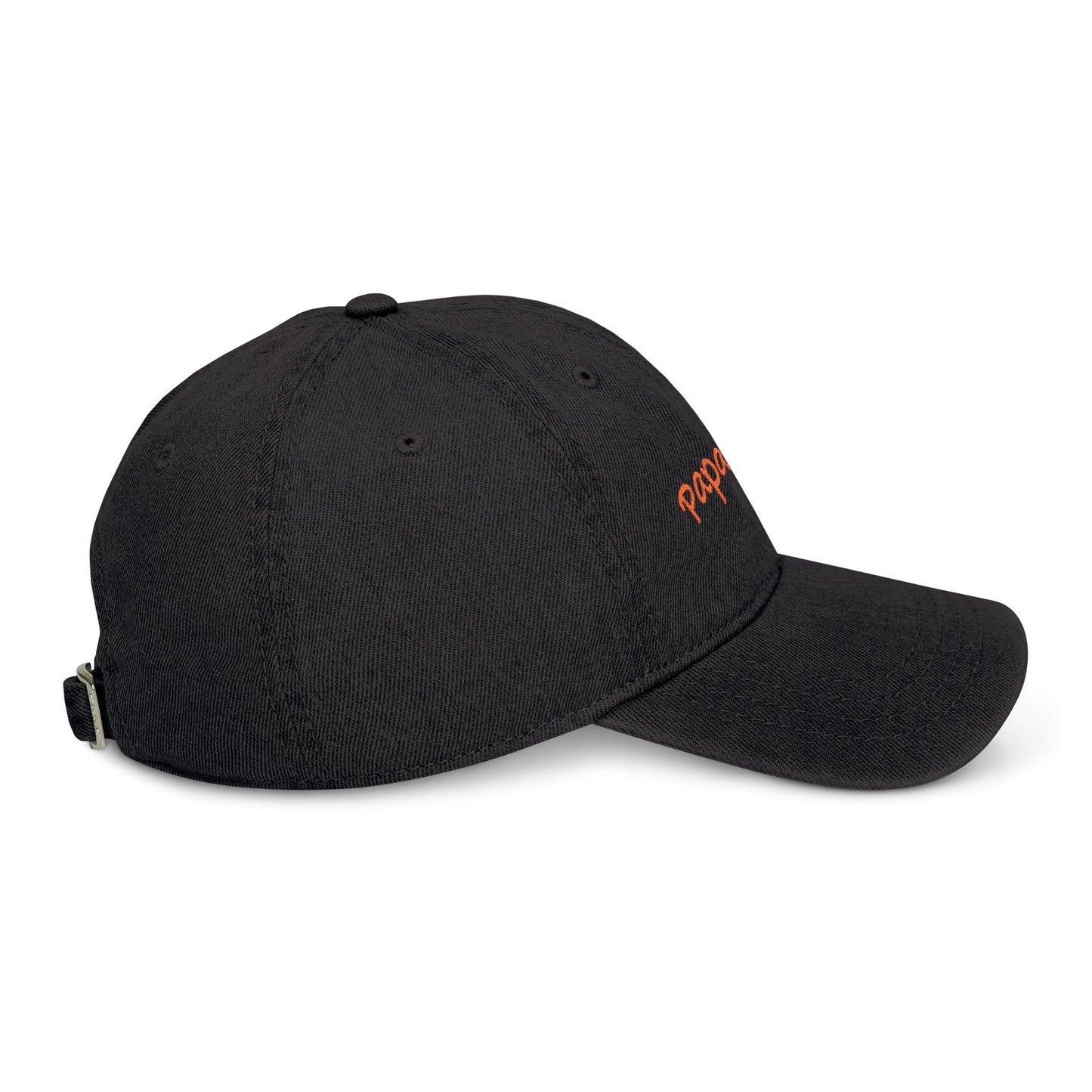 Denim Baseball Cap Paparazzi in black with orange Printify