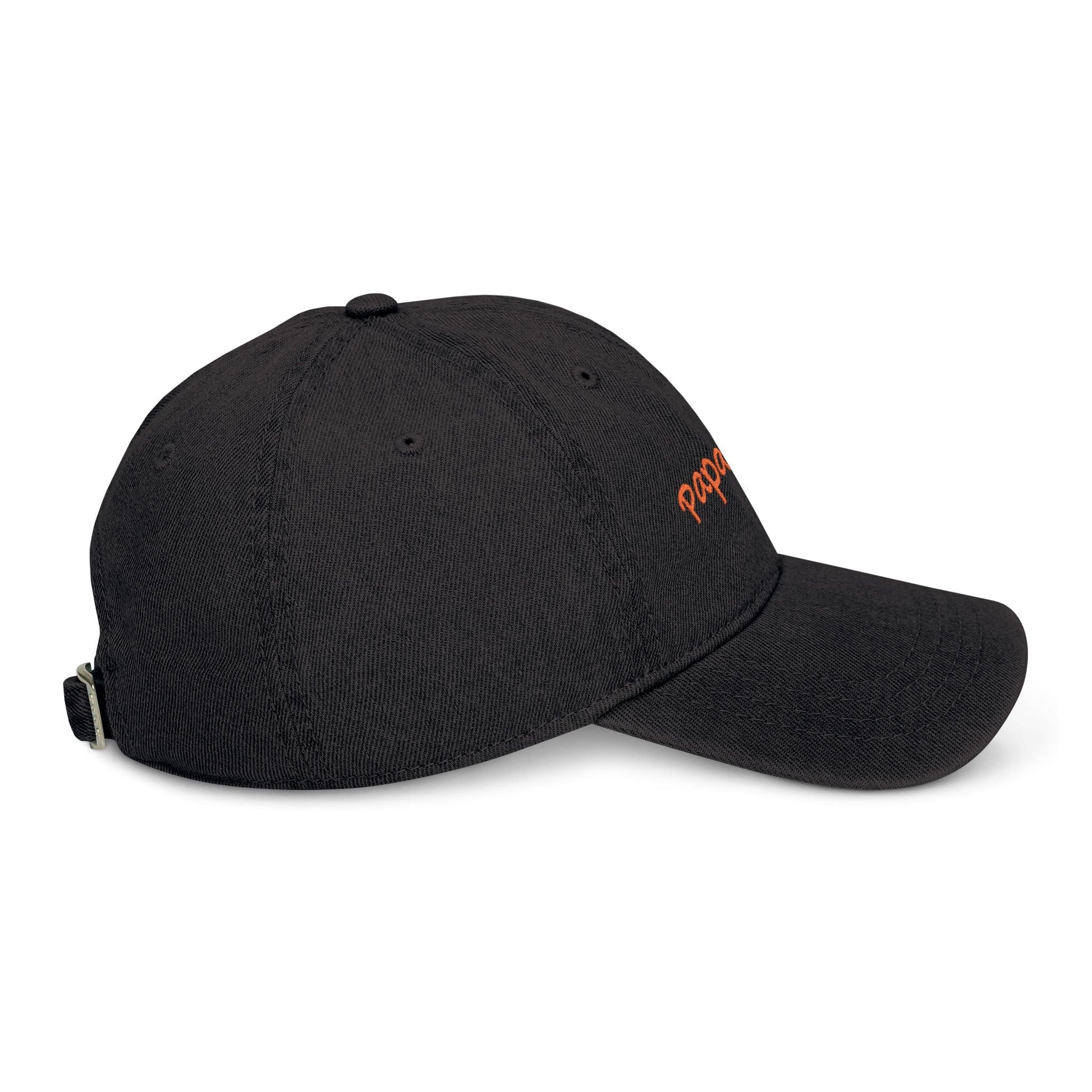 Denim Baseball Cap Paparazzi in black with orange Printify