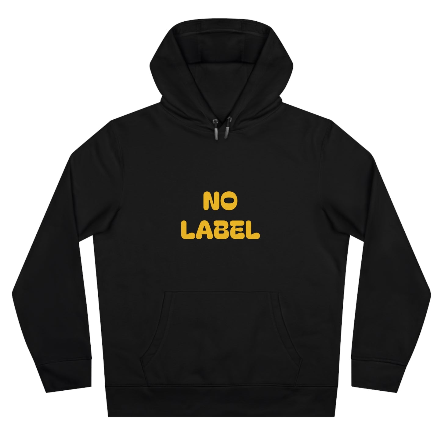 No Label Yellow on Pure Black Hoodie Printify