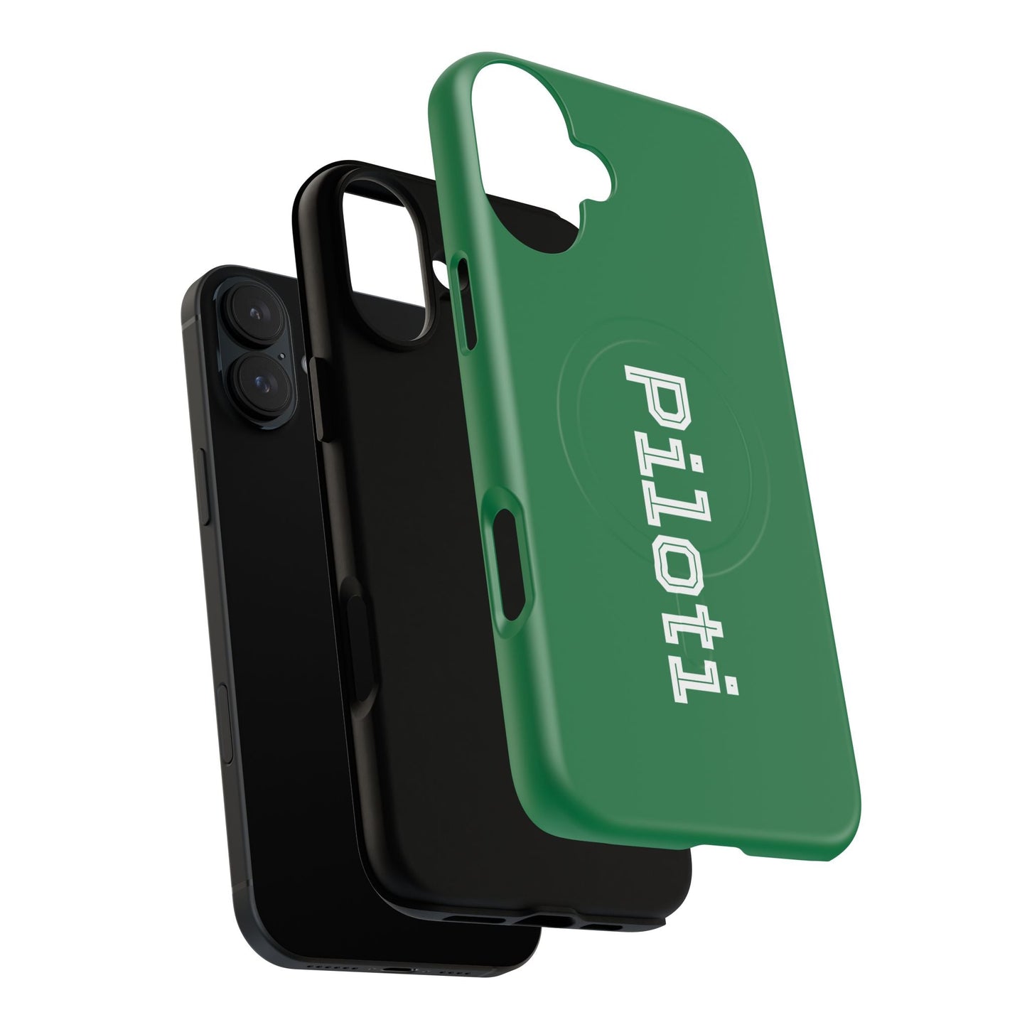 Tough Magnetic iPhone Cases Piloti in dark green Printify