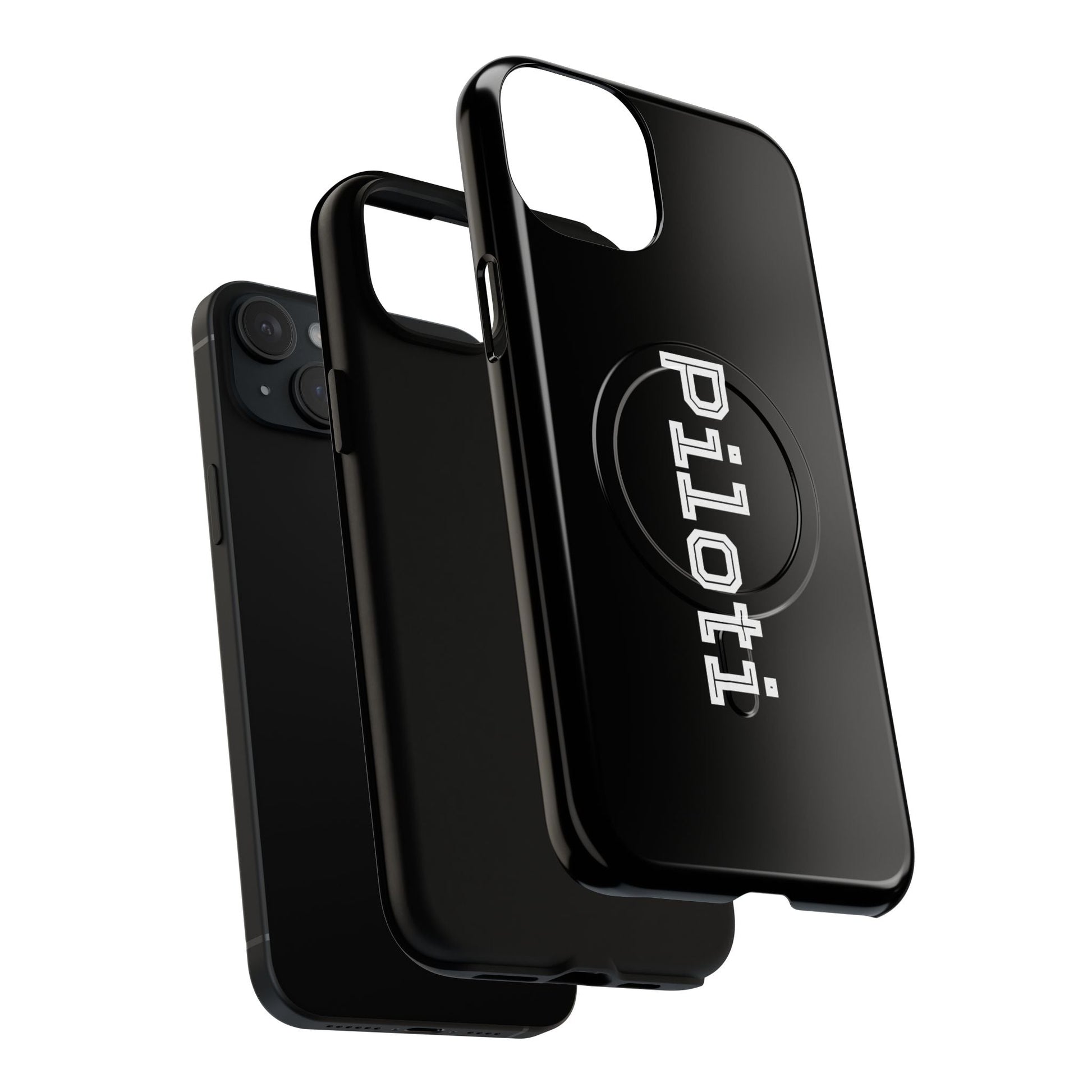Tough Magnetic iPhone Cases Piloti in black Printify