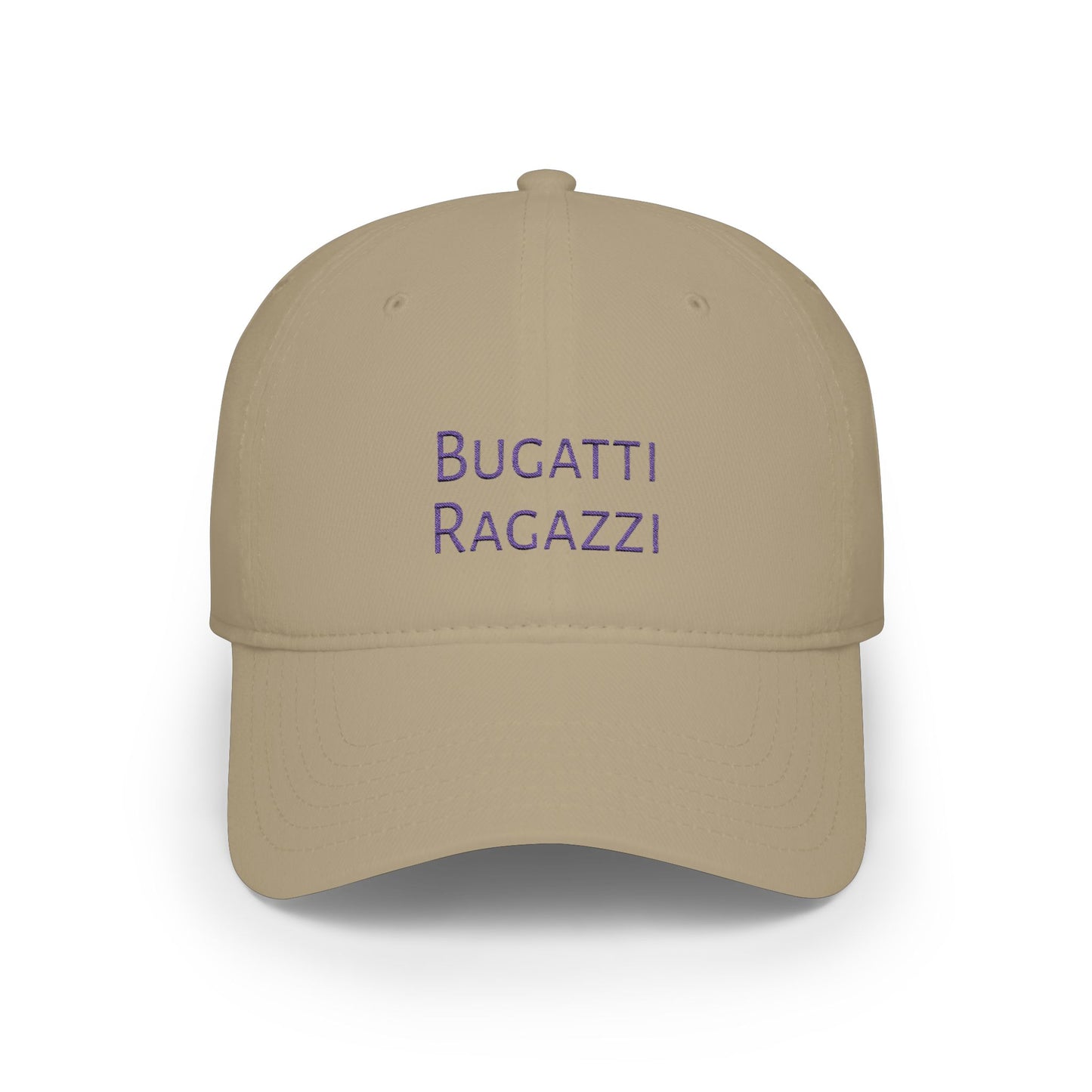 Khaki Bugatti Ragazzi Purple Baseball Cap frontside - UpNorth SPORTS