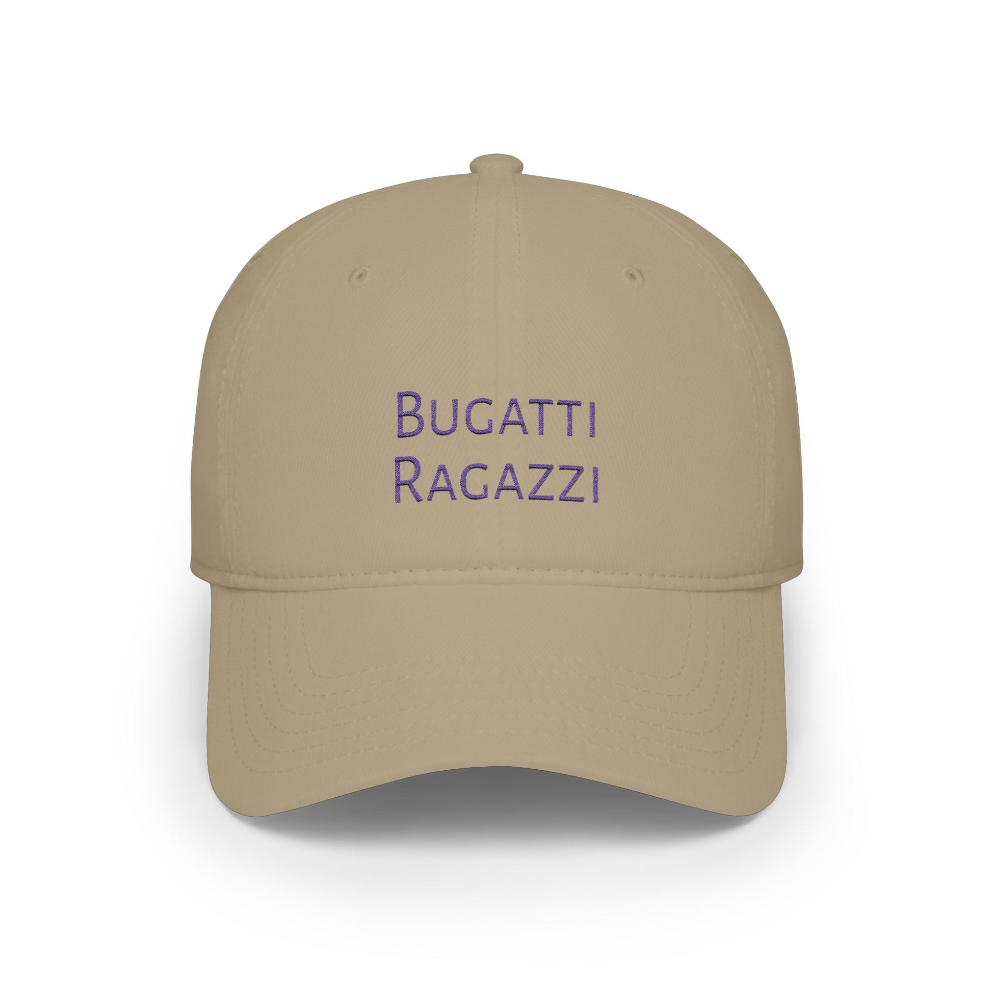 Khaki Bugatti Ragazzi Purple Baseball Cap frontside - UpNorth SPORTS
