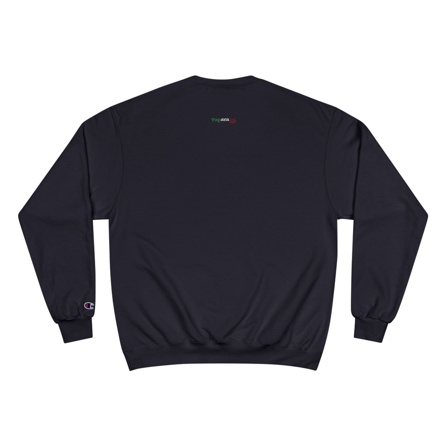 Navy Multicolor Tricolore Paparazzi Champion Sweatshirt backside - Paparazzi Original