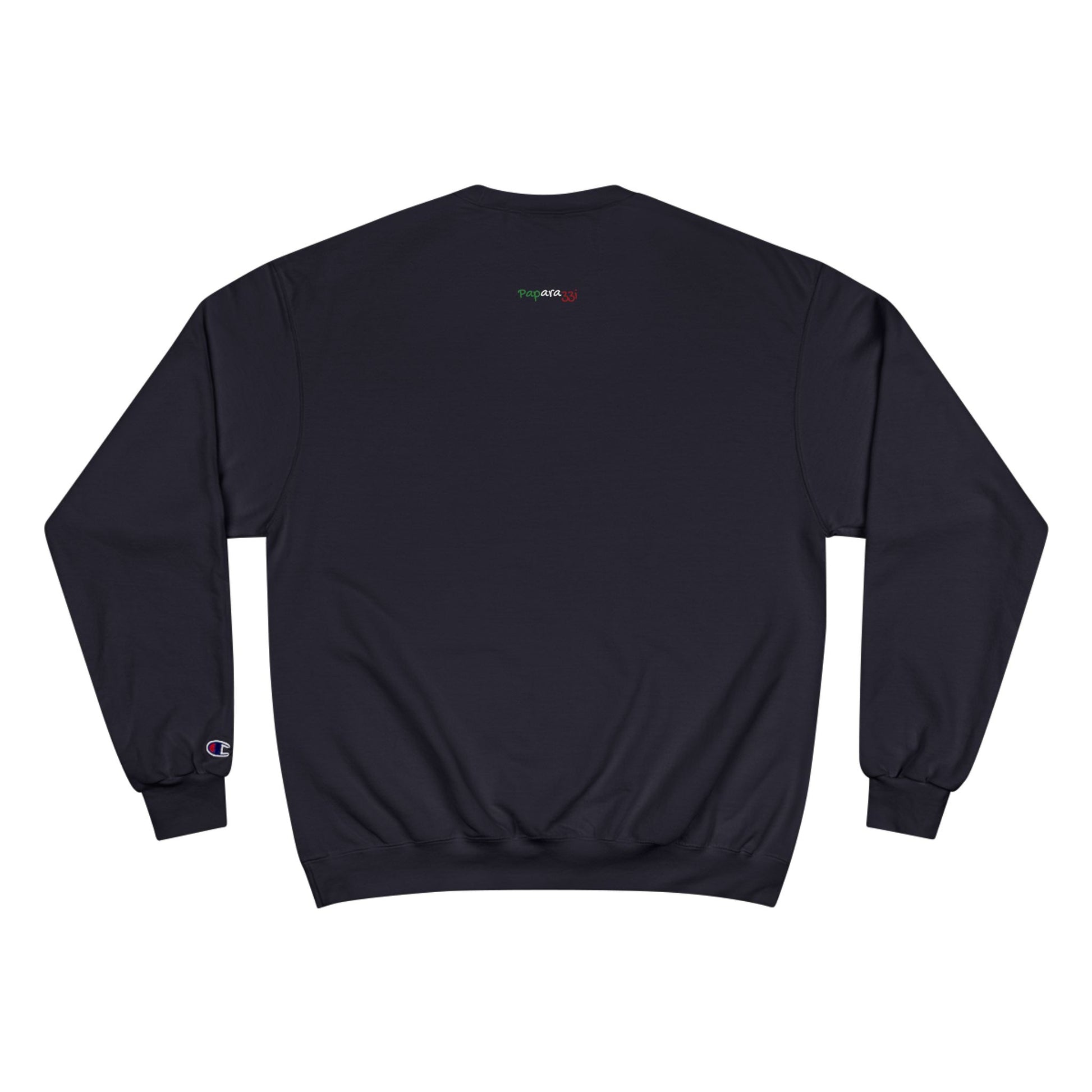 Navy Multicolor Tricolore Paparazzi Champion Sweatshirt backside - Paparazzi Original