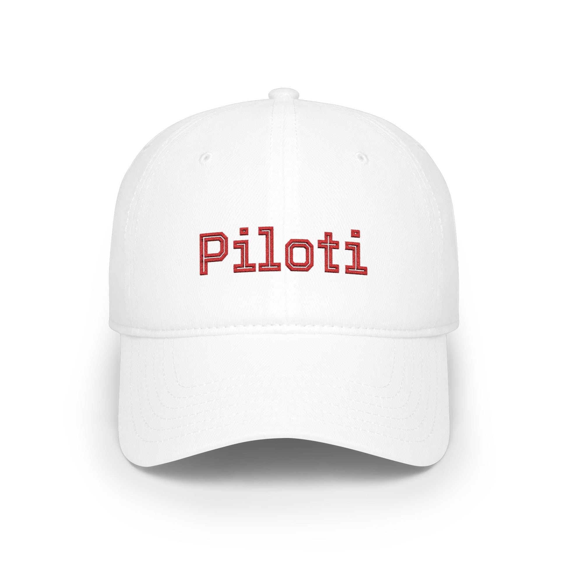 Piloti Baseball Cap Embroidered with Red Printify