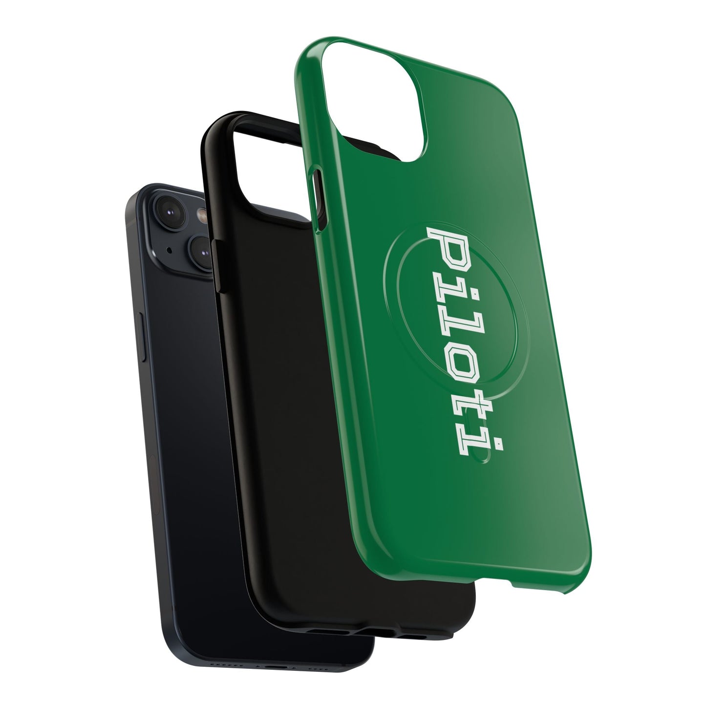 Tough Magnetic iPhone Cases Piloti in dark green Printify