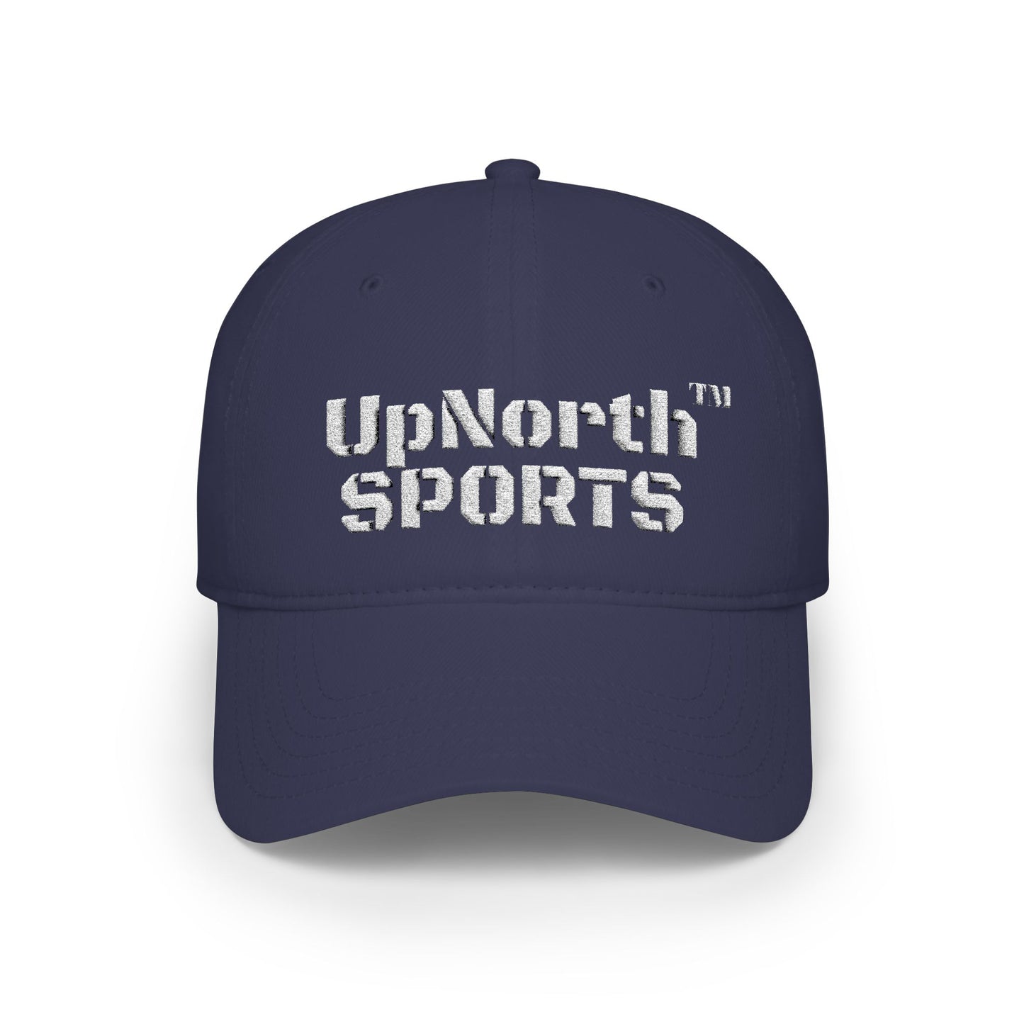 Navy UpNorth Sports White Baseball Cap frontside - UpNorth SPORTS
