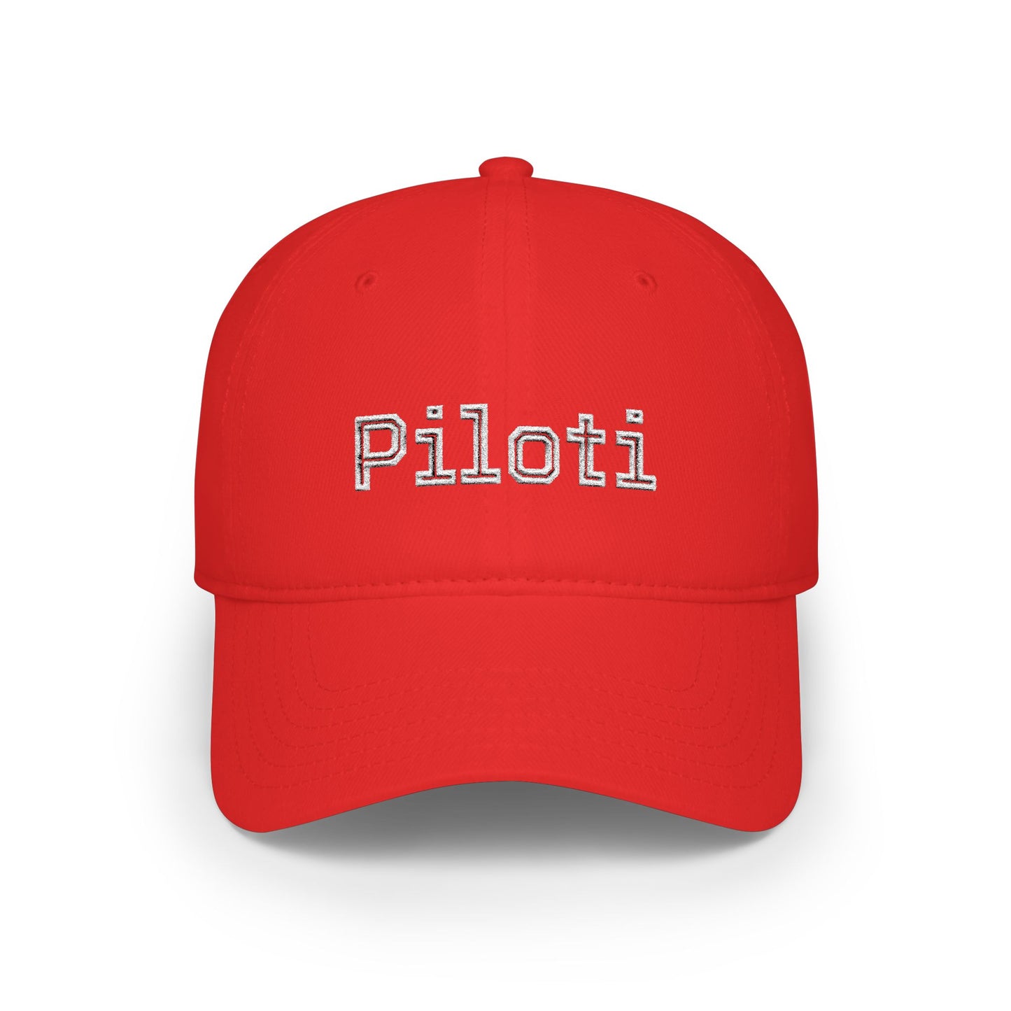 Piloti Baseball Cap Embroidered with White Printify